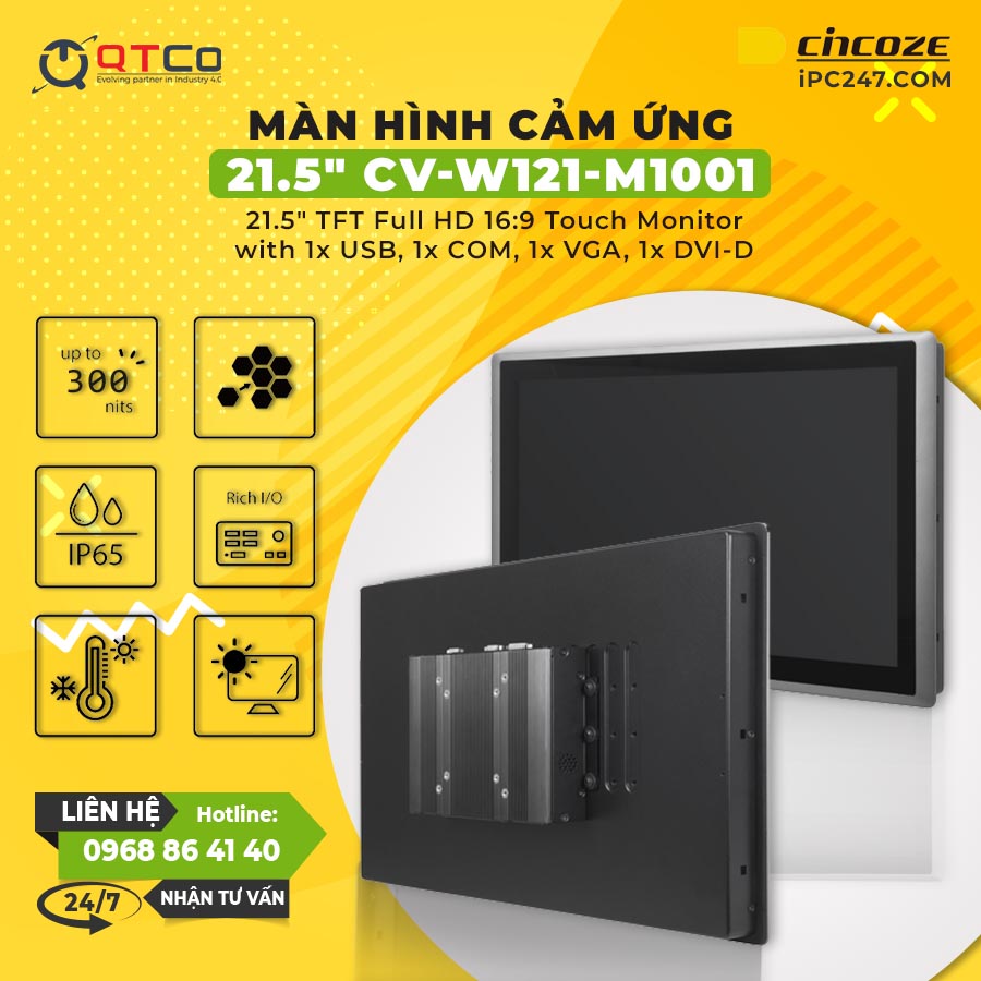 Máy tính công nghiệp màn hình cảm ứng 21.5″ CV-W121 / M1001