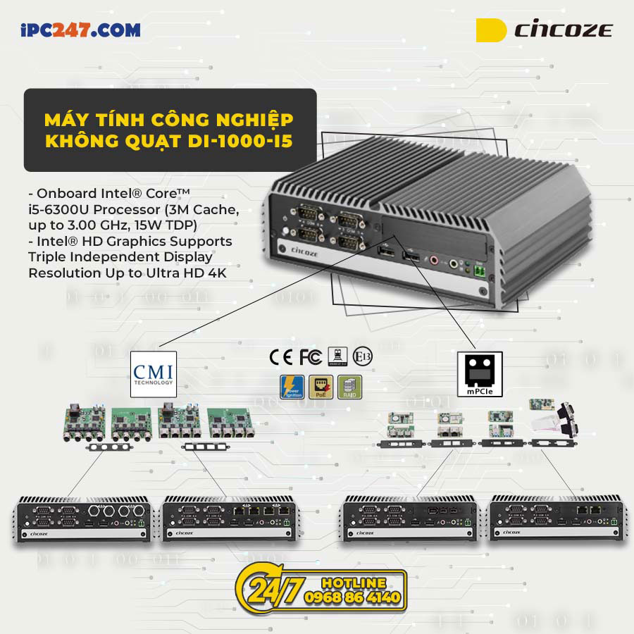 Cincoze DI-1000-i5 chi tiet